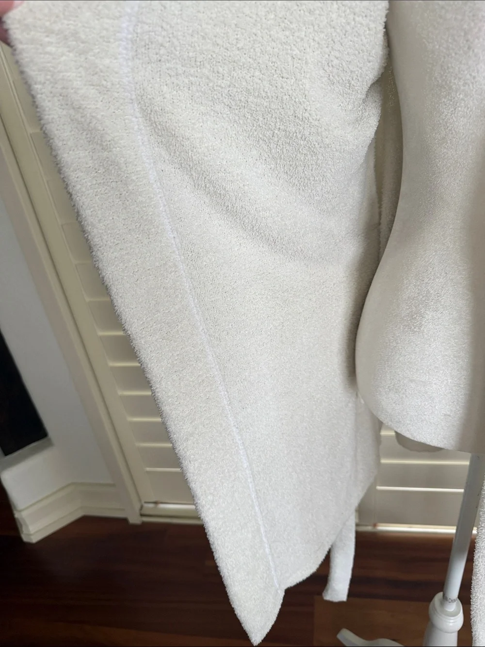 PINK Plush White Hooded Bath Robe with Dog Emblem XS